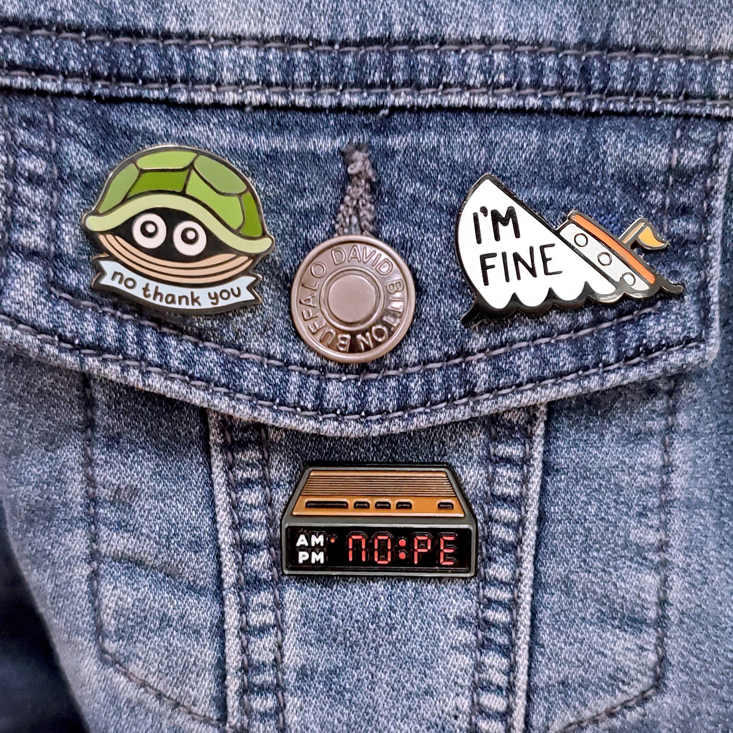 NOPE Alarm Clock Pin - Kolorspun Enamel Pins
