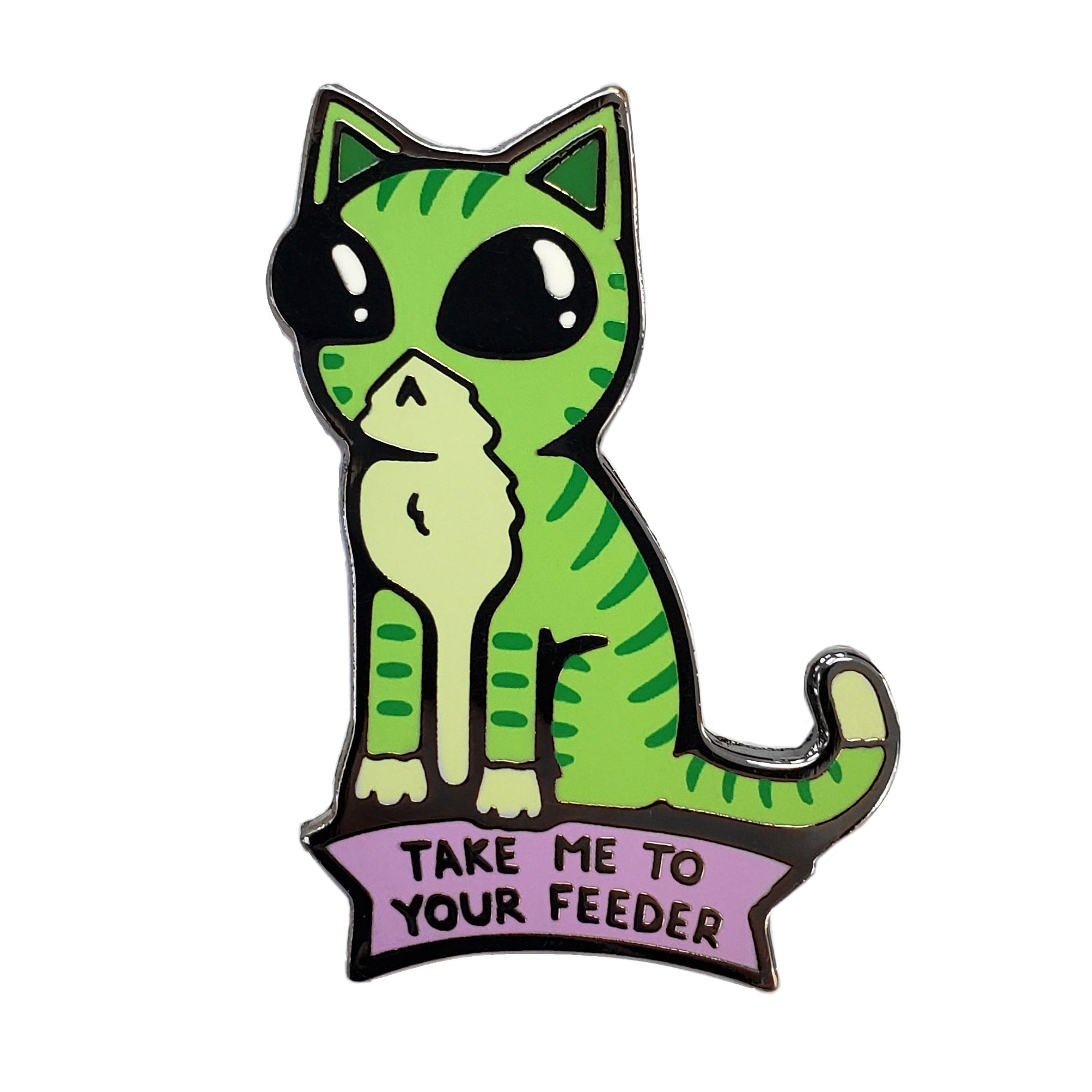 Take Me To Your Feeder Cat Pin - Kolorspun Enamel Pins