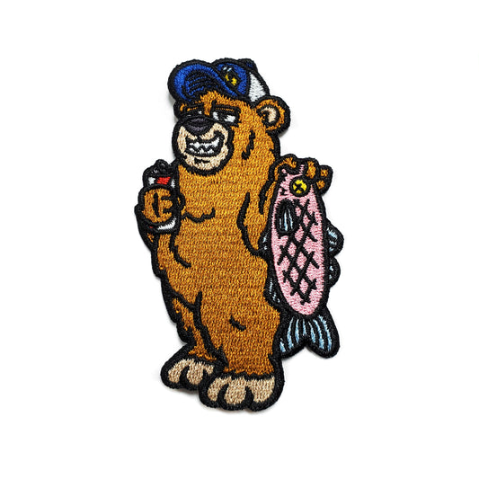 Gone Fishing Bear Patch - Kolorspun Enamel Pins