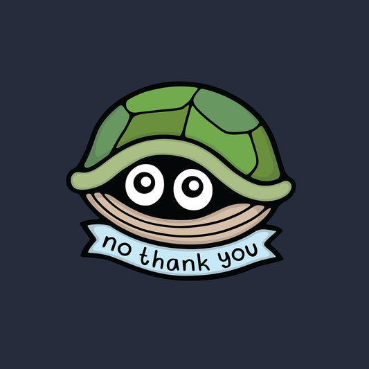 No Thank You Turtle Shirt - Kolorspun Enamel Pins