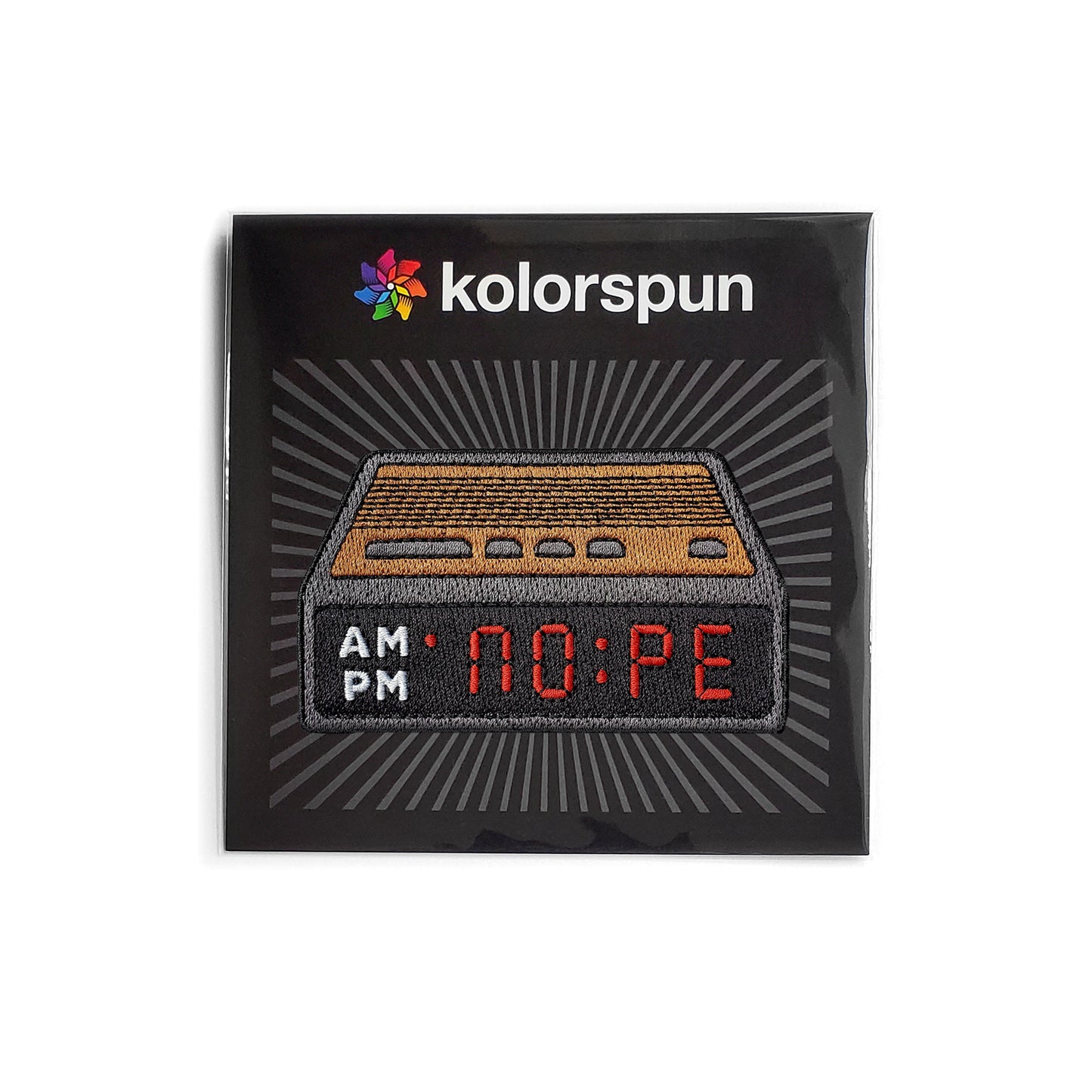 Nope Alarm Clock Patch - Kolorspun Enamel Pins