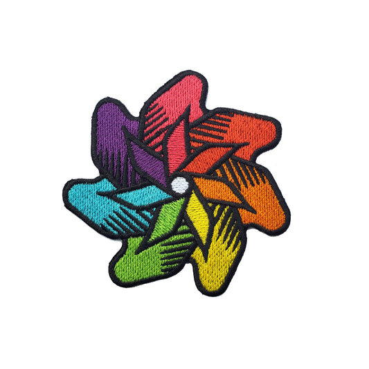 Rainbow Pinwheel Iron-On Patch - Kolorspun Enamel Pins