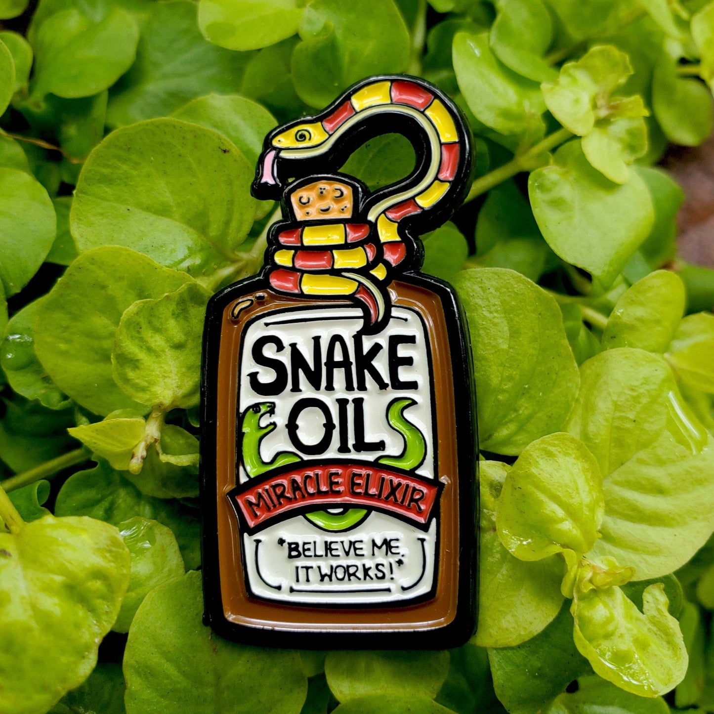 Snake Oil Pin - Kolorspun Enamel Pins