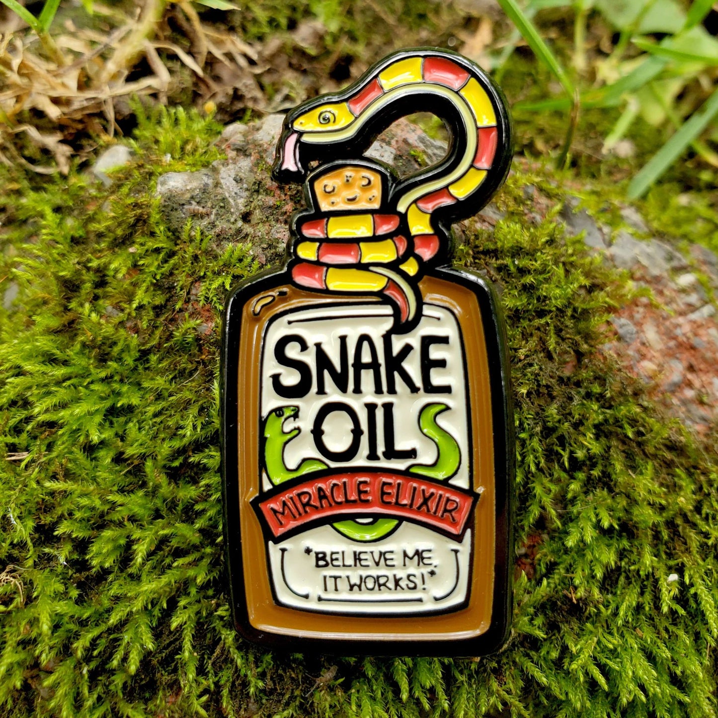 Snake Oil Pin - Kolorspun Enamel Pins