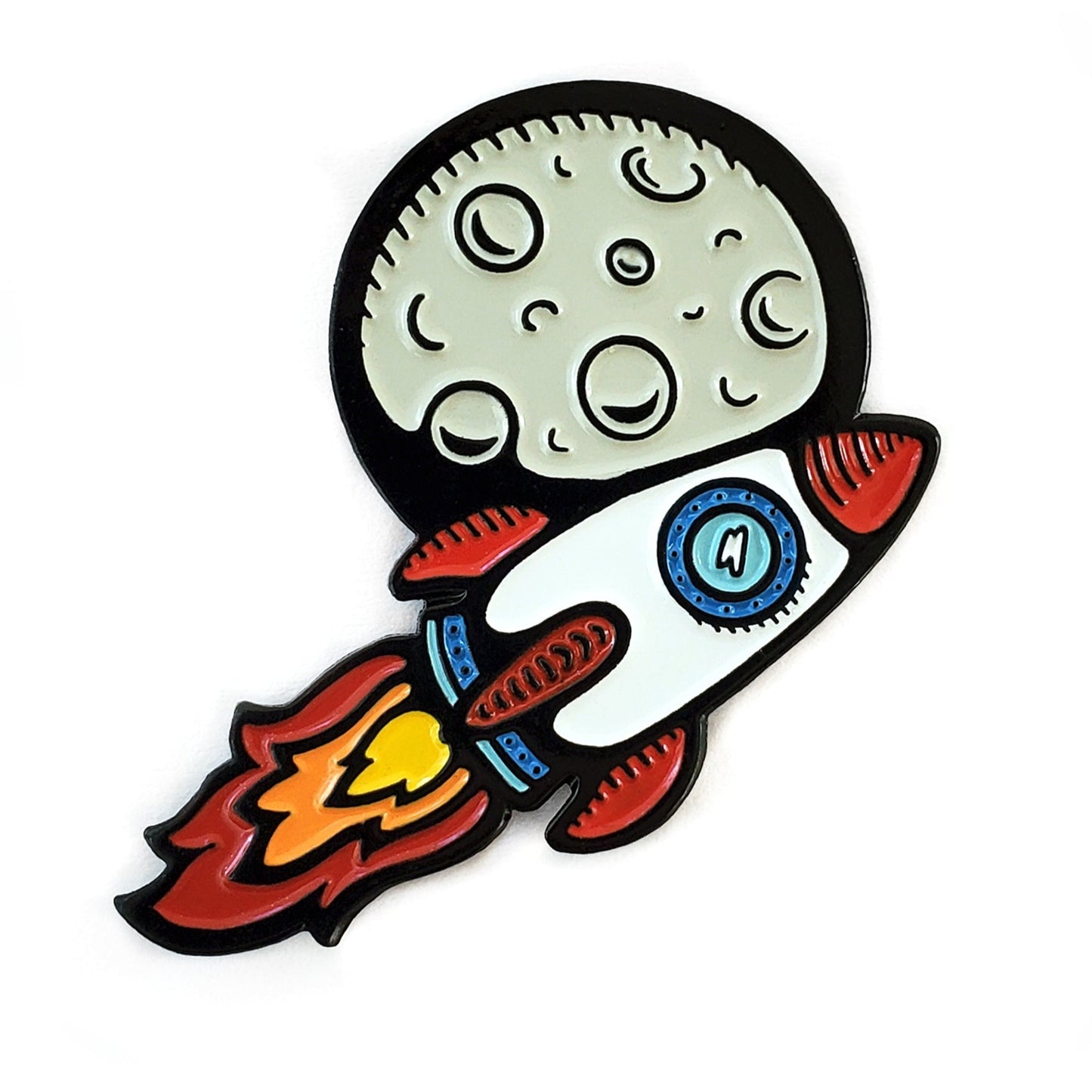 To The Moon Rocketship Pin - Kolorspun Enamel Pins
