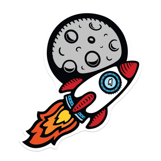 To The Moon Sticker - Kolorspun Enamel Pins