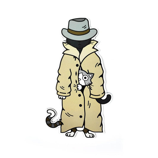 Trench Coat Cats Magnet - Kolorspun Enamel Pins