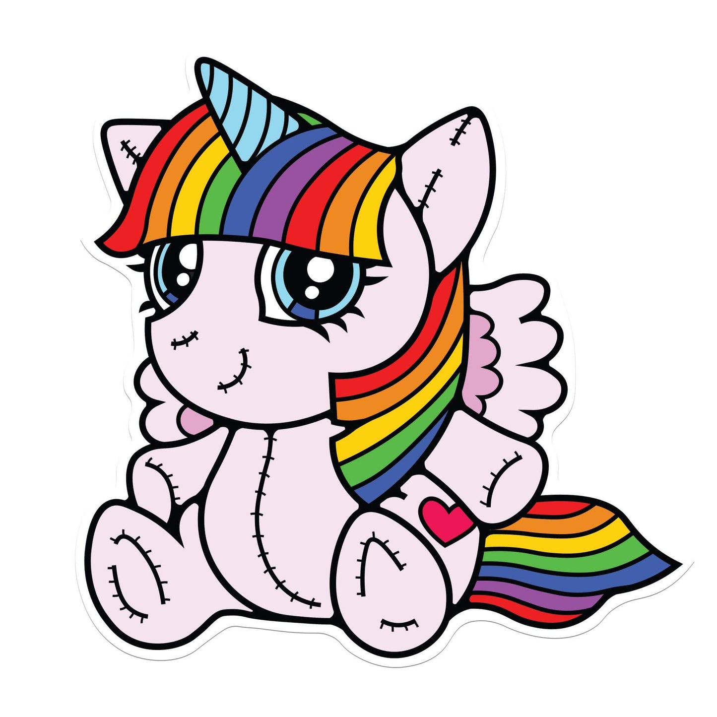 Rainbow Unicorn Sticker - Kolorspun Enamel Pins