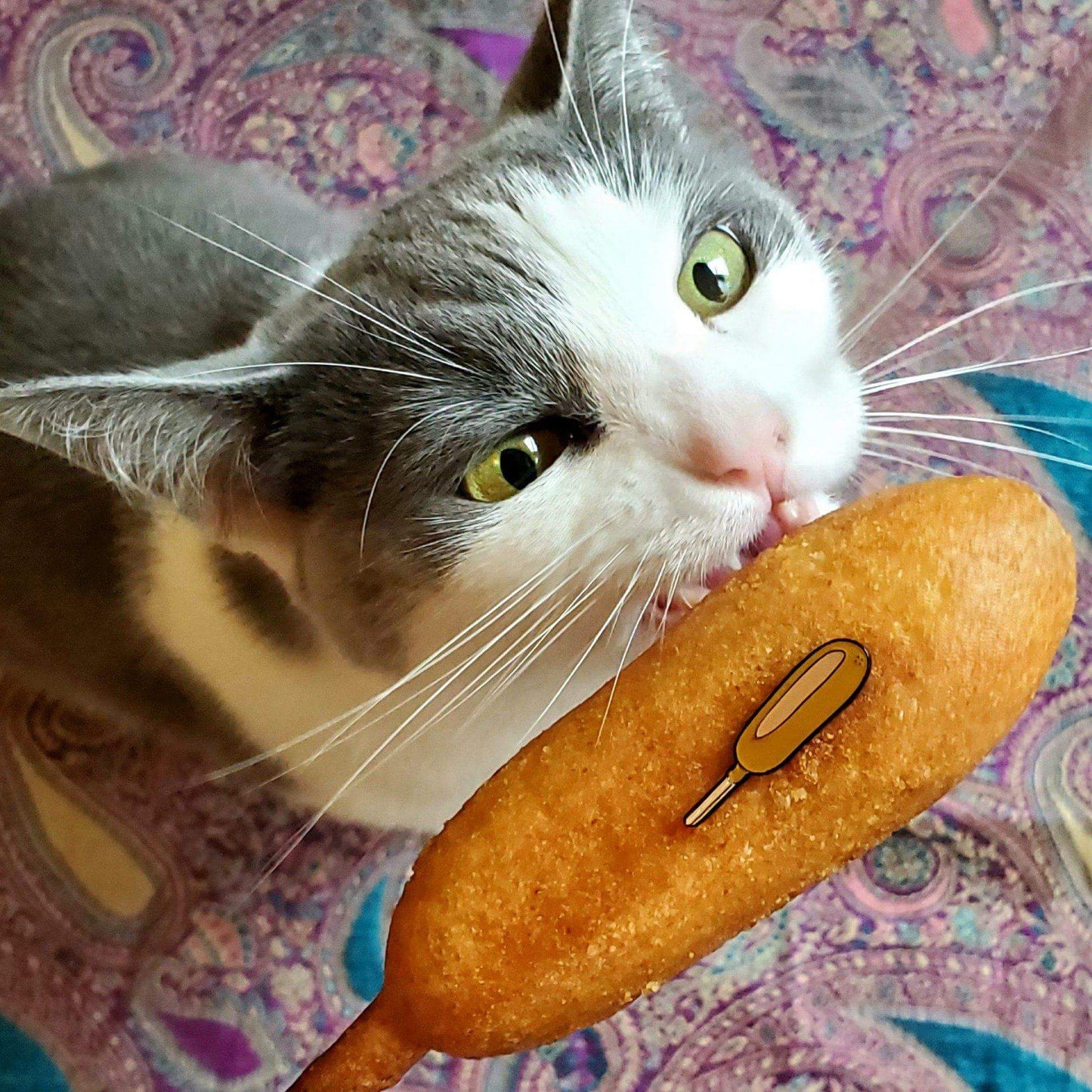 Corn Dog Pin - Kolorspun Enamel Pins