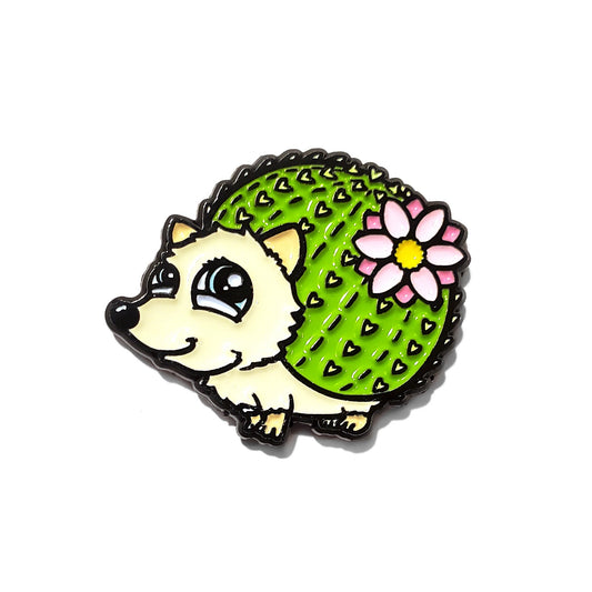 Cactus Hedgehog Fridge Magnet - Kolorspun Enamel Pins