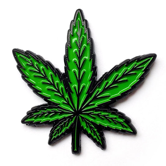 Weed Leaf Fridge Magnet - Kolorspun Enamel Pins