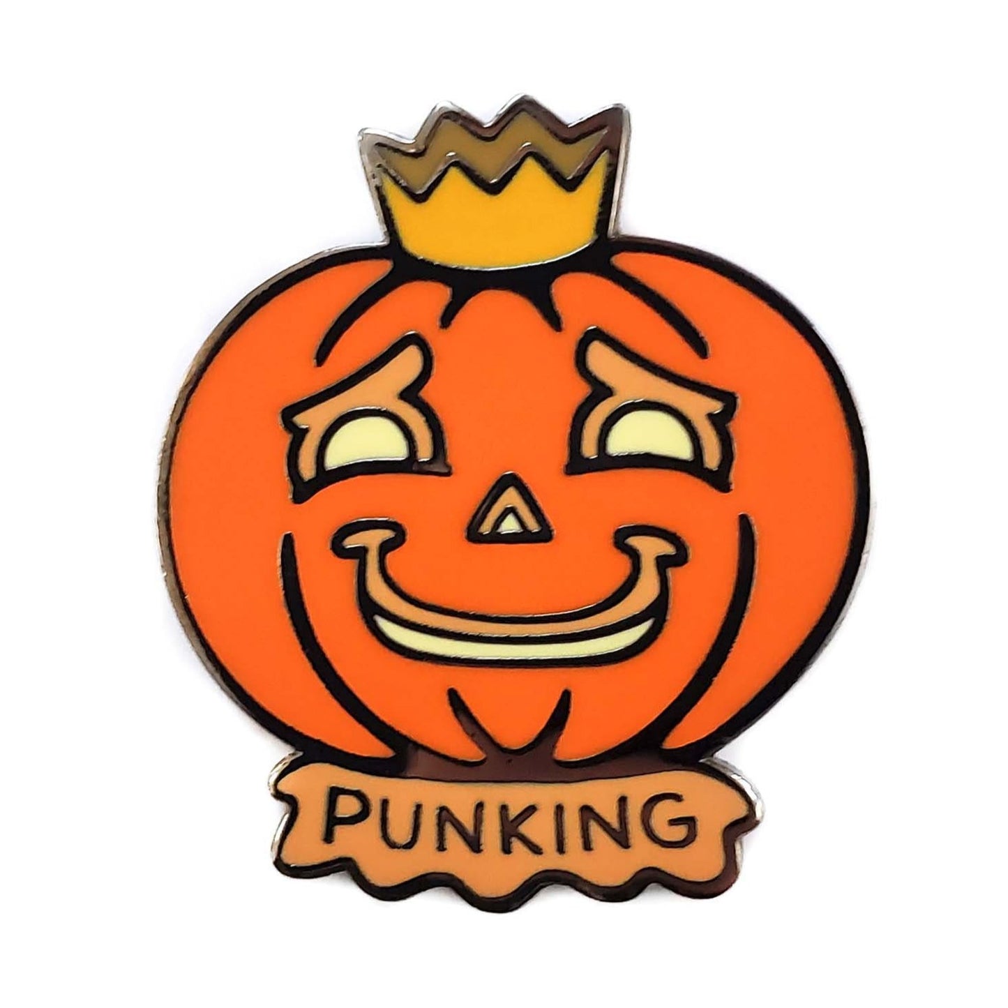 Pun King Pumpkin Golf Ball Marker - Kolorspun Enamel Pins