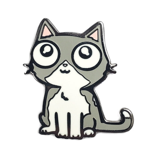 Gray Cat Pin - Kolorspun Enamel Pins