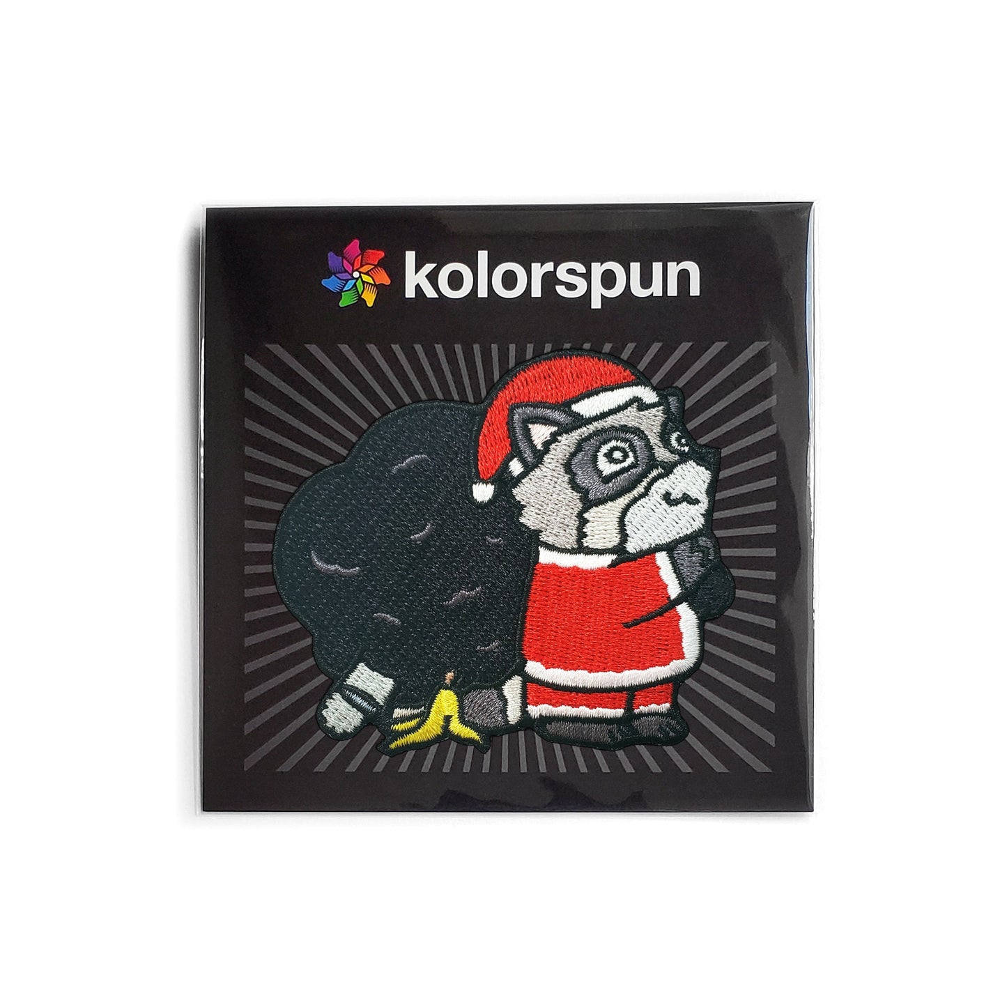 Raccoon Santa Patch - Kolorspun Enamel Pins