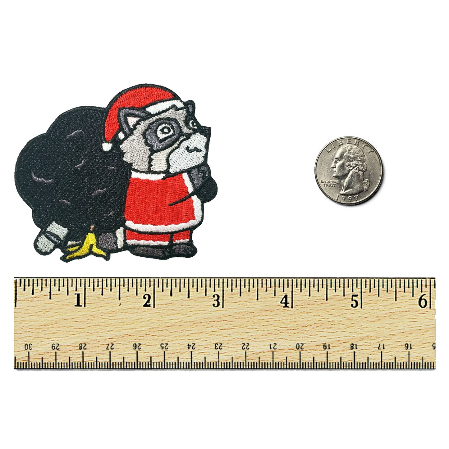 Raccoon Santa Patch - Kolorspun Enamel Pins