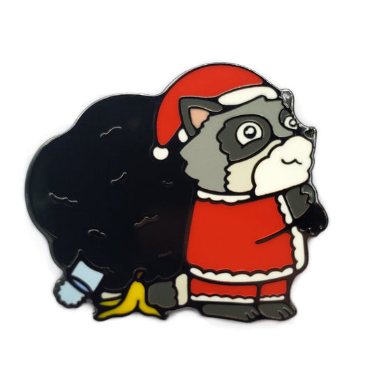 Raccoon Santa Golf Ball Marker - Kolorspun Enamel Pins