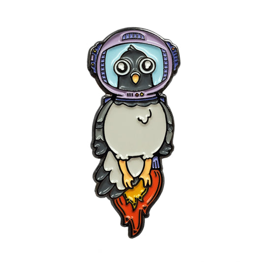 Astronaut Pigeon Enamel Pin - Kolorspun Enamel Pins