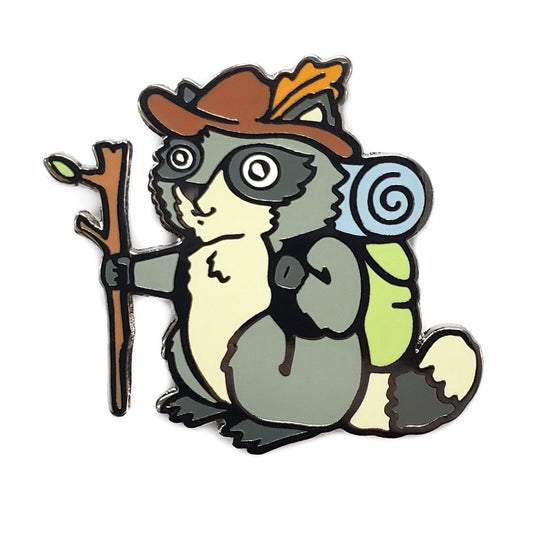 Hiking Raccoon Golf Ball Marker - Kolorspun Enamel Pins