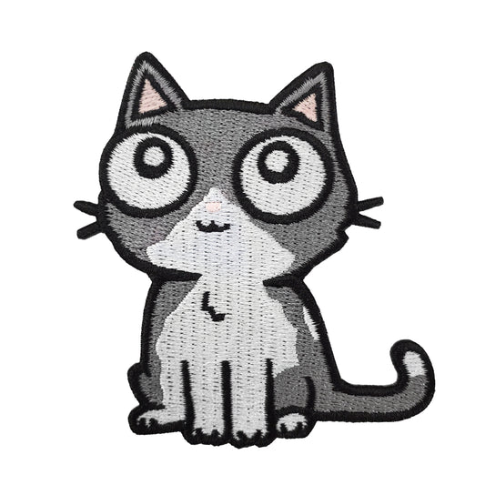 Gray Cat Patch - Kolorspun Enamel Pins