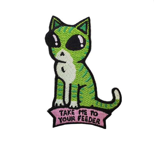 Take Me To Your Feeder Cat Patch - Kolorspun Enamel Pins