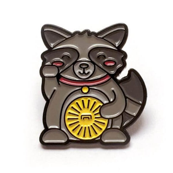 Lucky Raccoon Pin - Kolorspun Enamel Pins