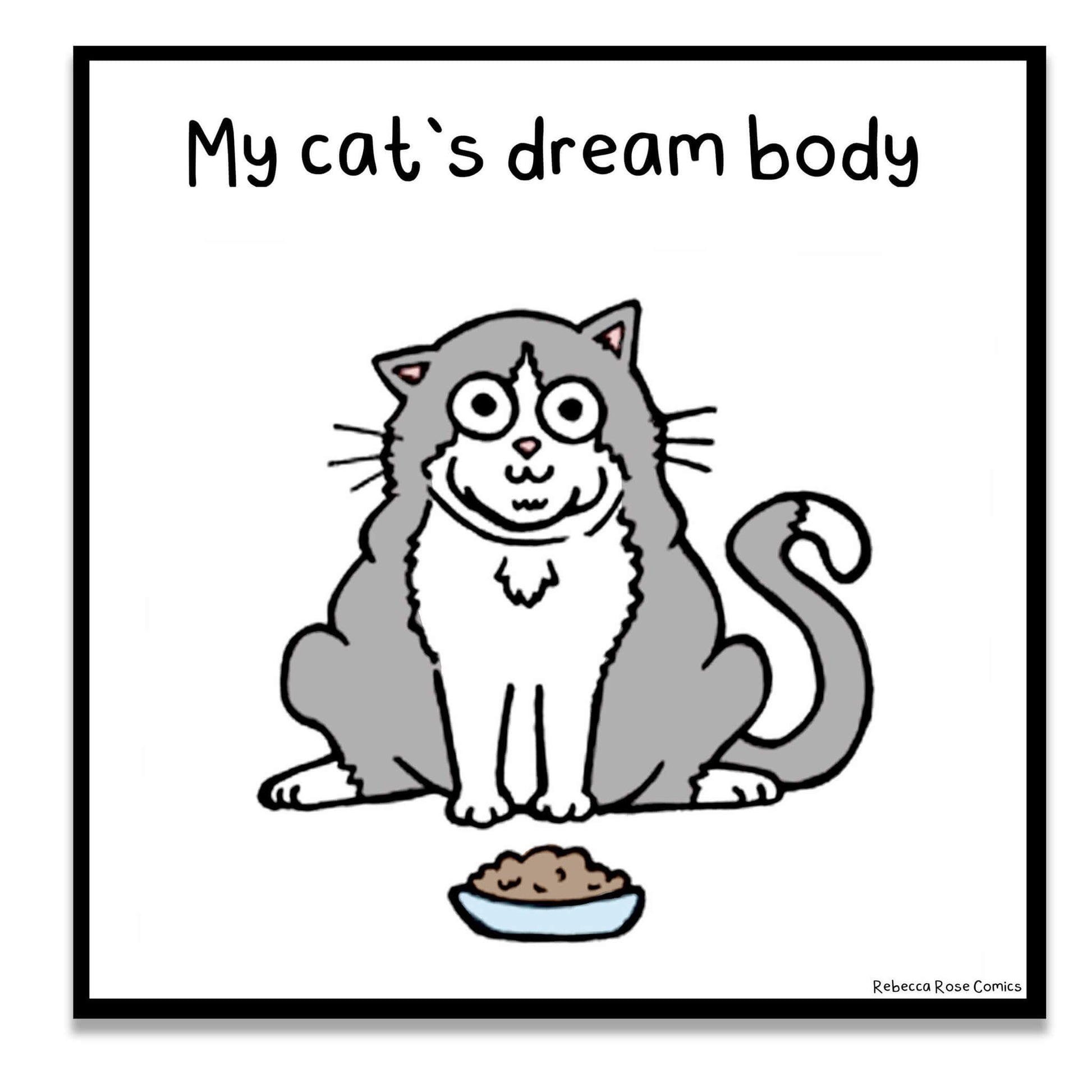 "My Cat's Dream Body" Magnet - Kolorspun Enamel Pins