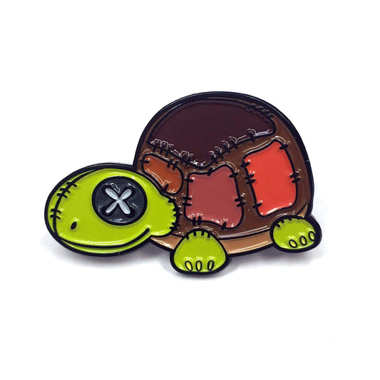 Plush Patchwork Turtle Pin - Kolorspun Enamel Pins