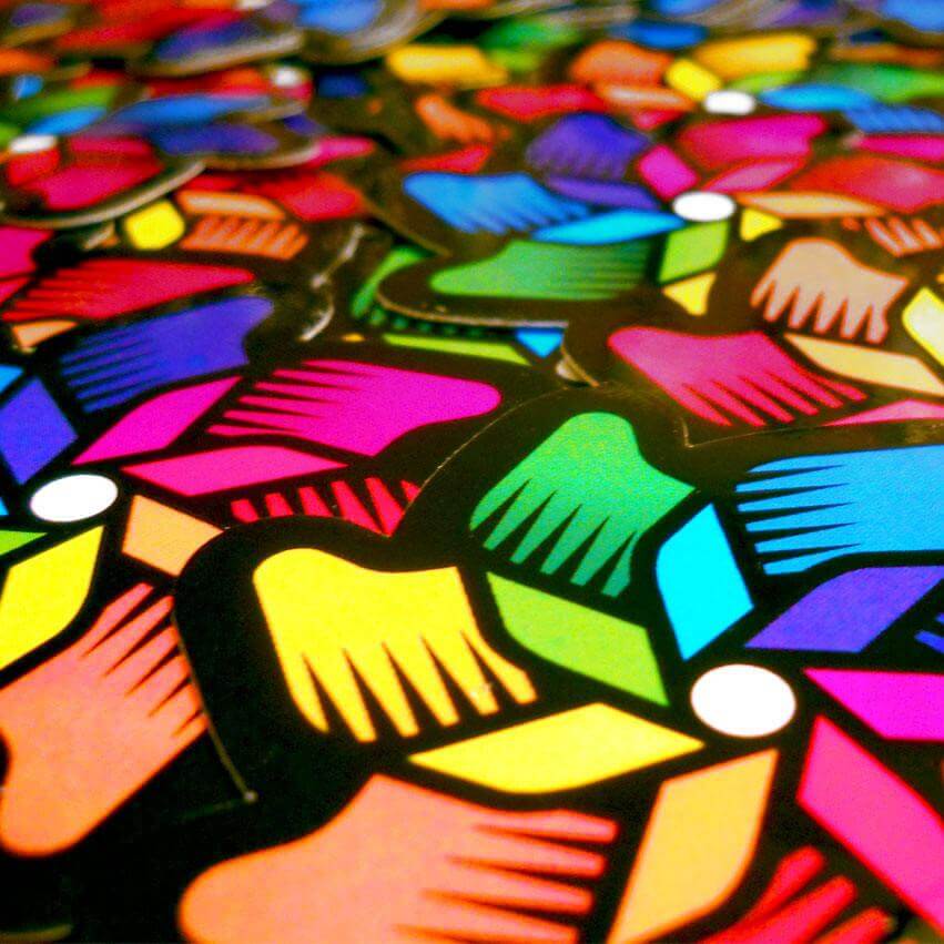 Rainbow Pinwheel Sticker - Kolorspun Enamel Pins