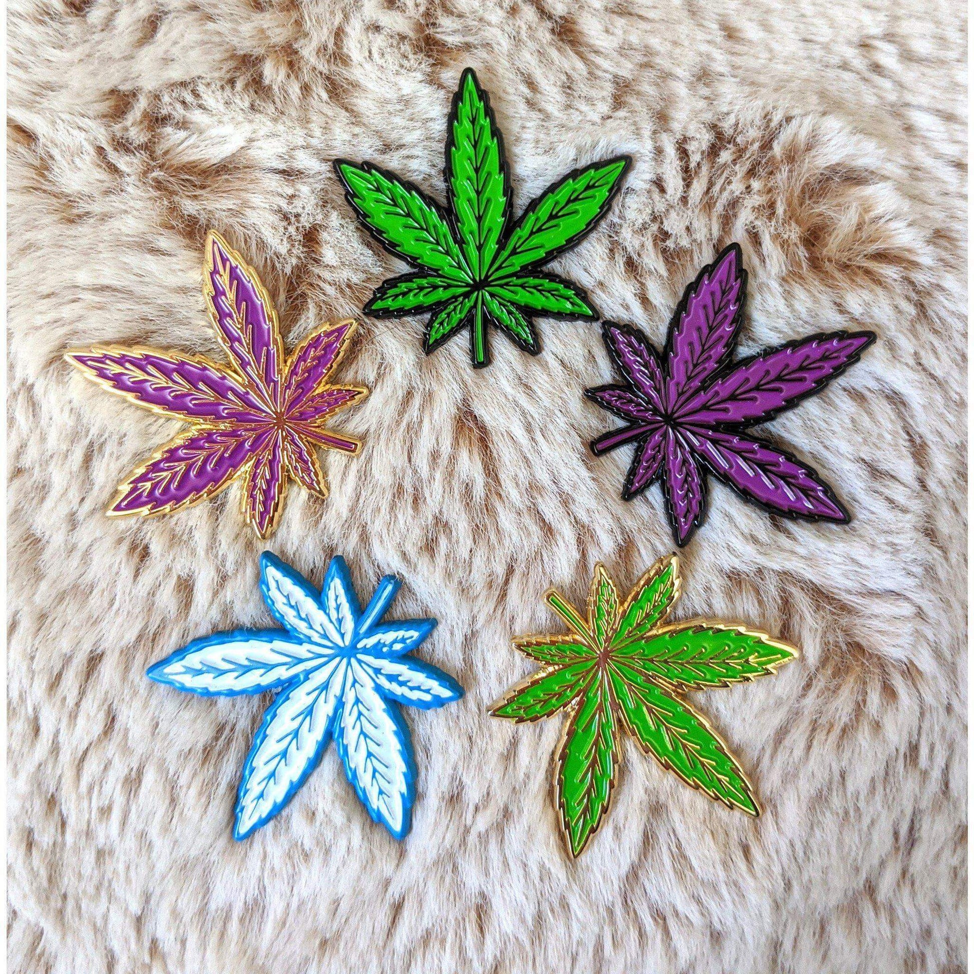 Weed Leaf Pins - Kolorspun Enamel Pins