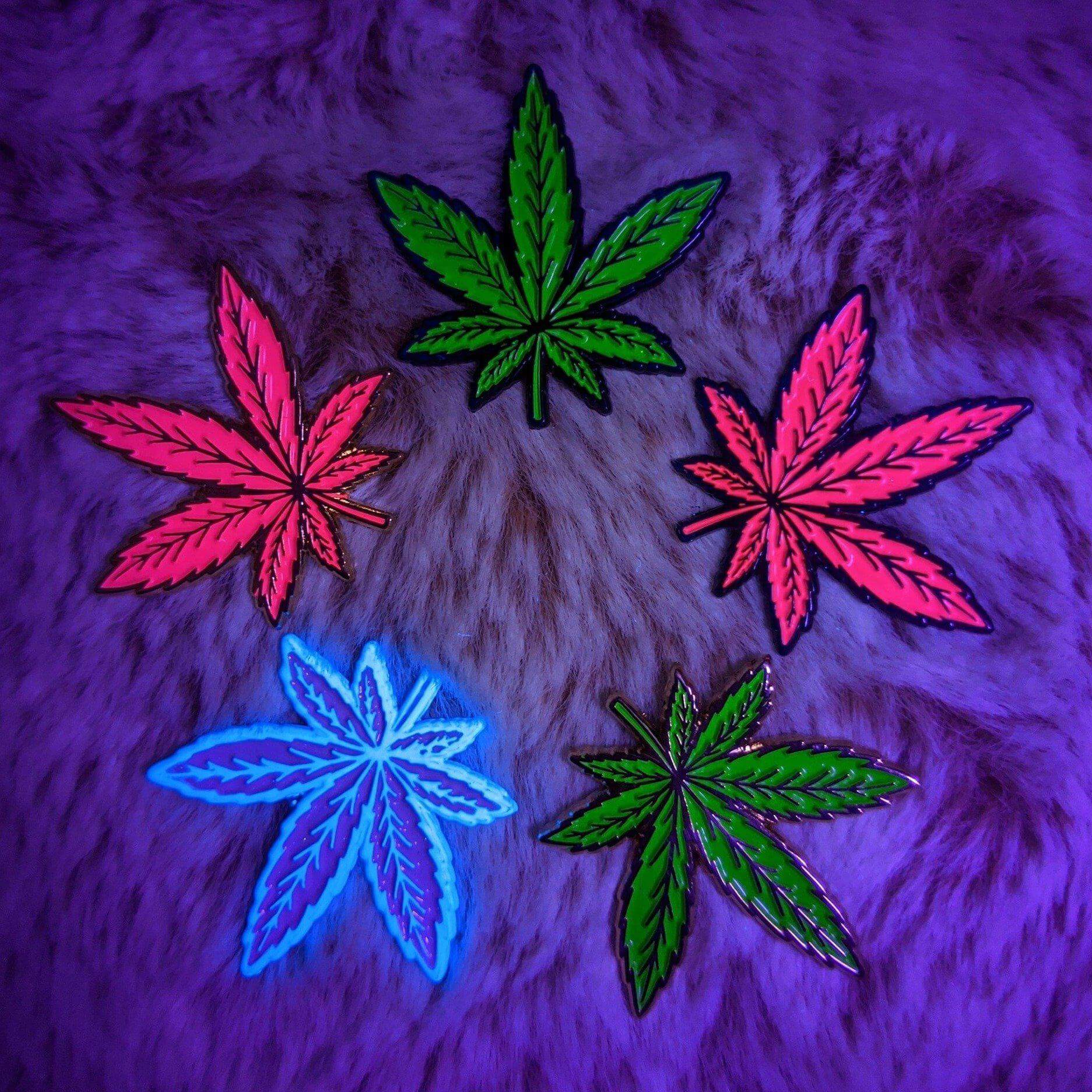 Weed Leaf Pins - Kolorspun Enamel Pins