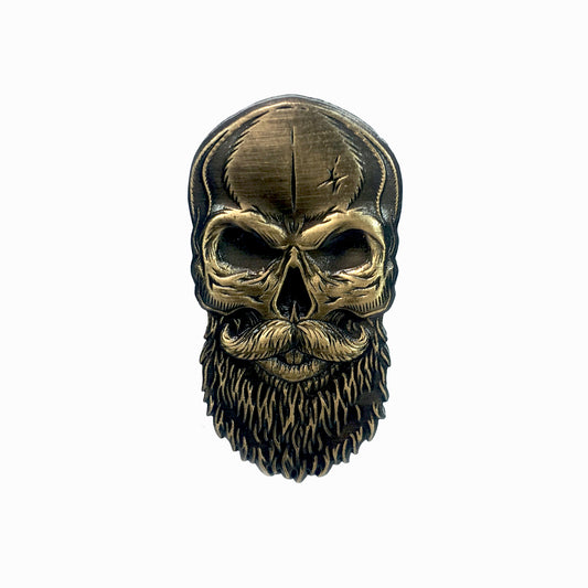 3D Beard Skull Pin - Kolorspun Enamel Pins