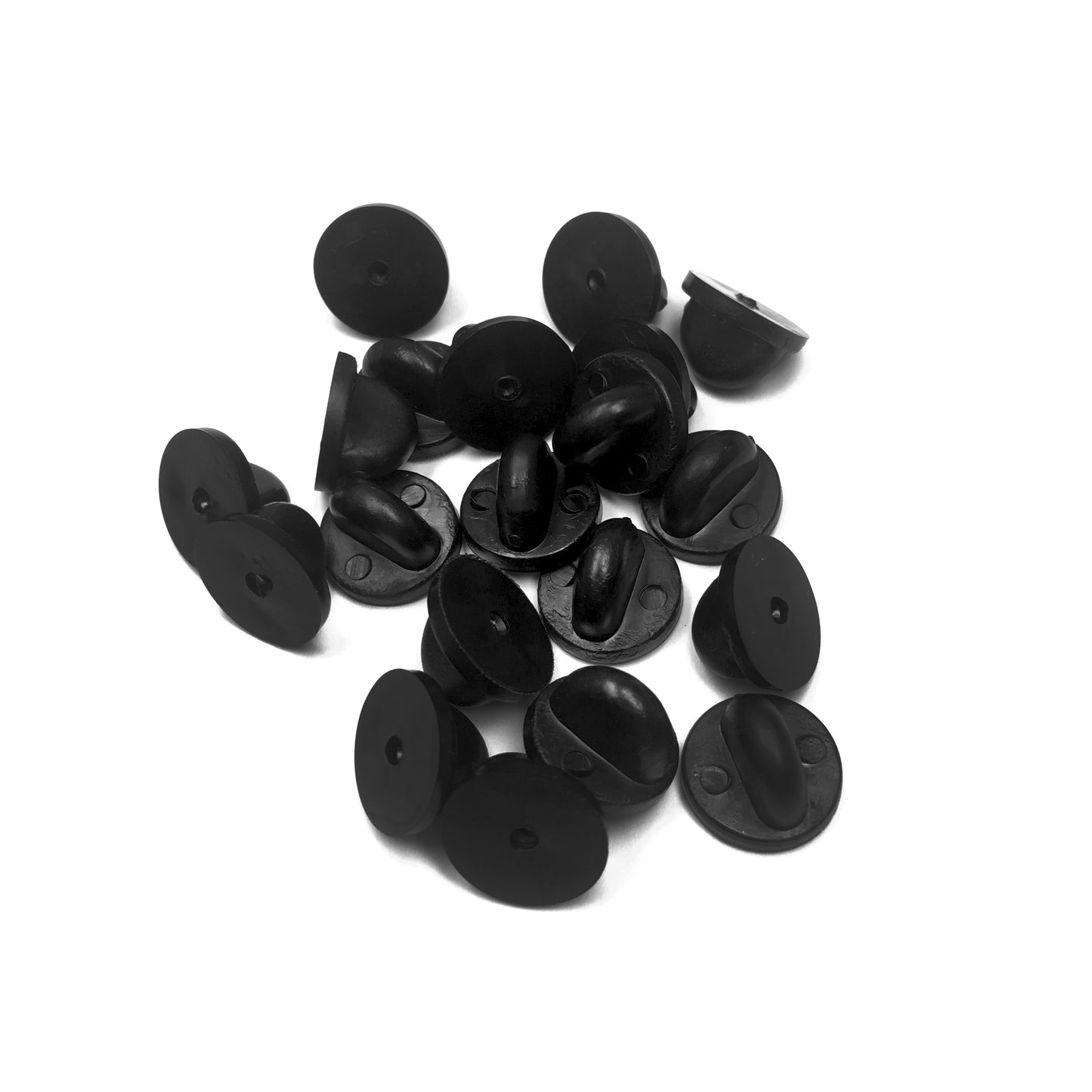 Black Rubber Pin Backs - 20 Pack - Kolorspun Enamel Pins