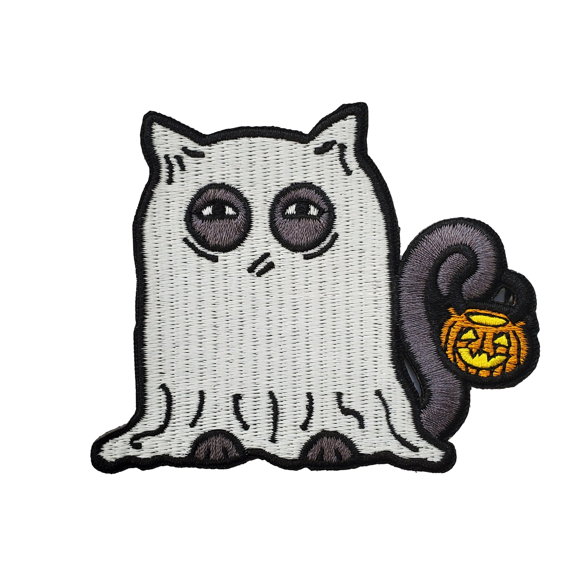 Glowing Ghost Cat Patch - Kolorspun Enamel Pins