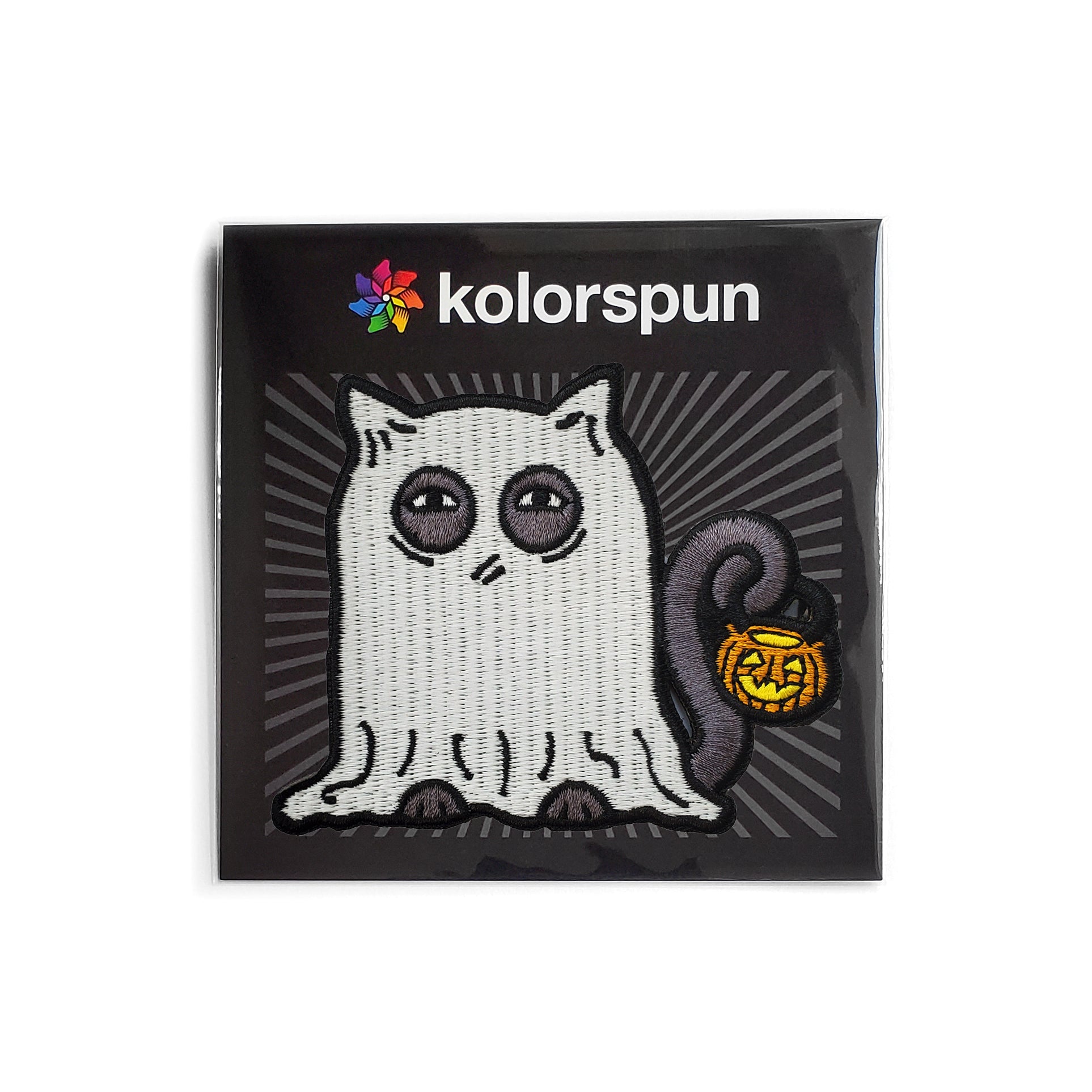 Glowing Ghost Cat Patch - Kolorspun Enamel Pins