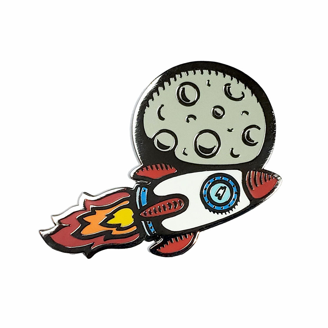 Rocket Ship Fridge Magnet - Kolorspun Enamel Pins