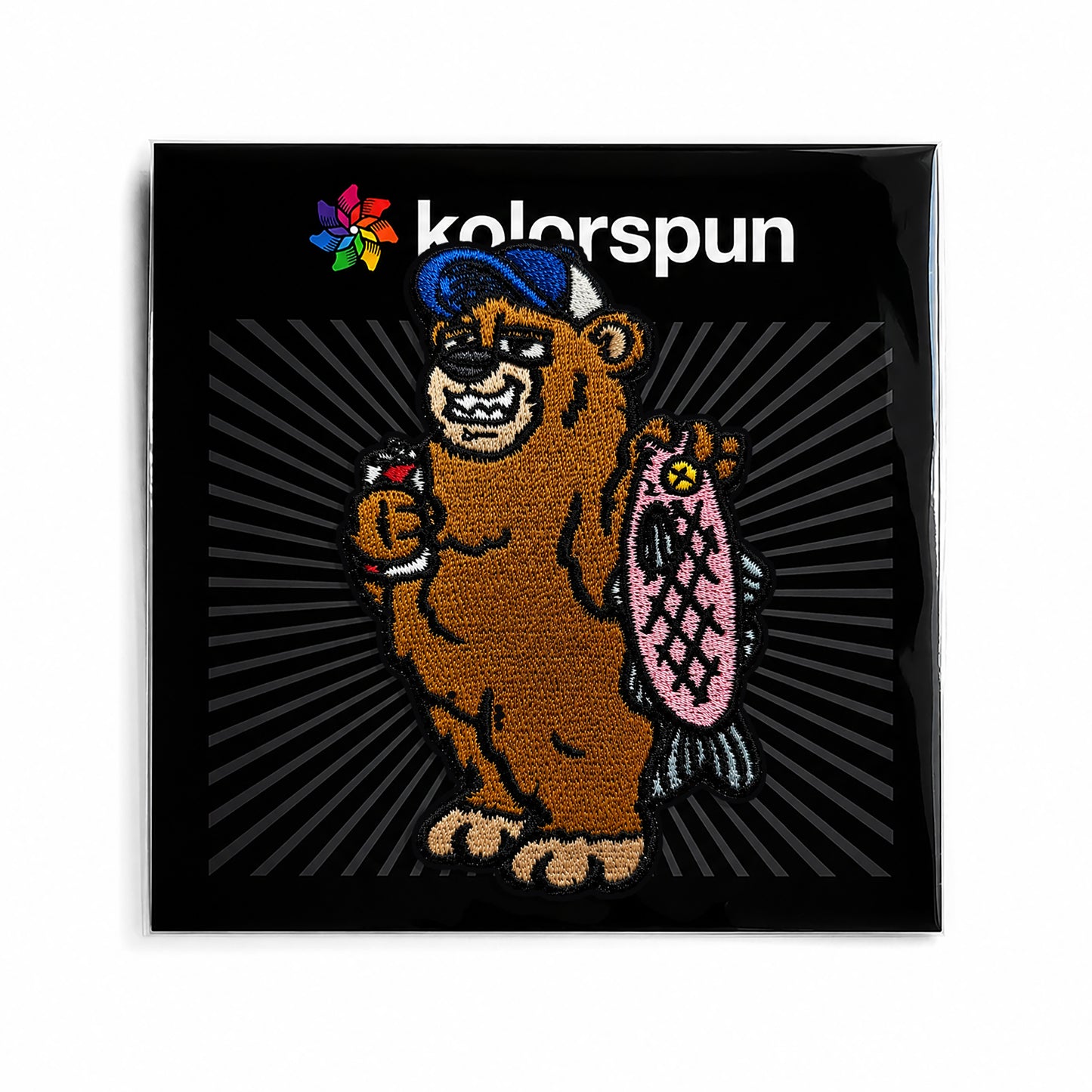 Gone Fishing Bear Patch - Kolorspun Enamel Pins