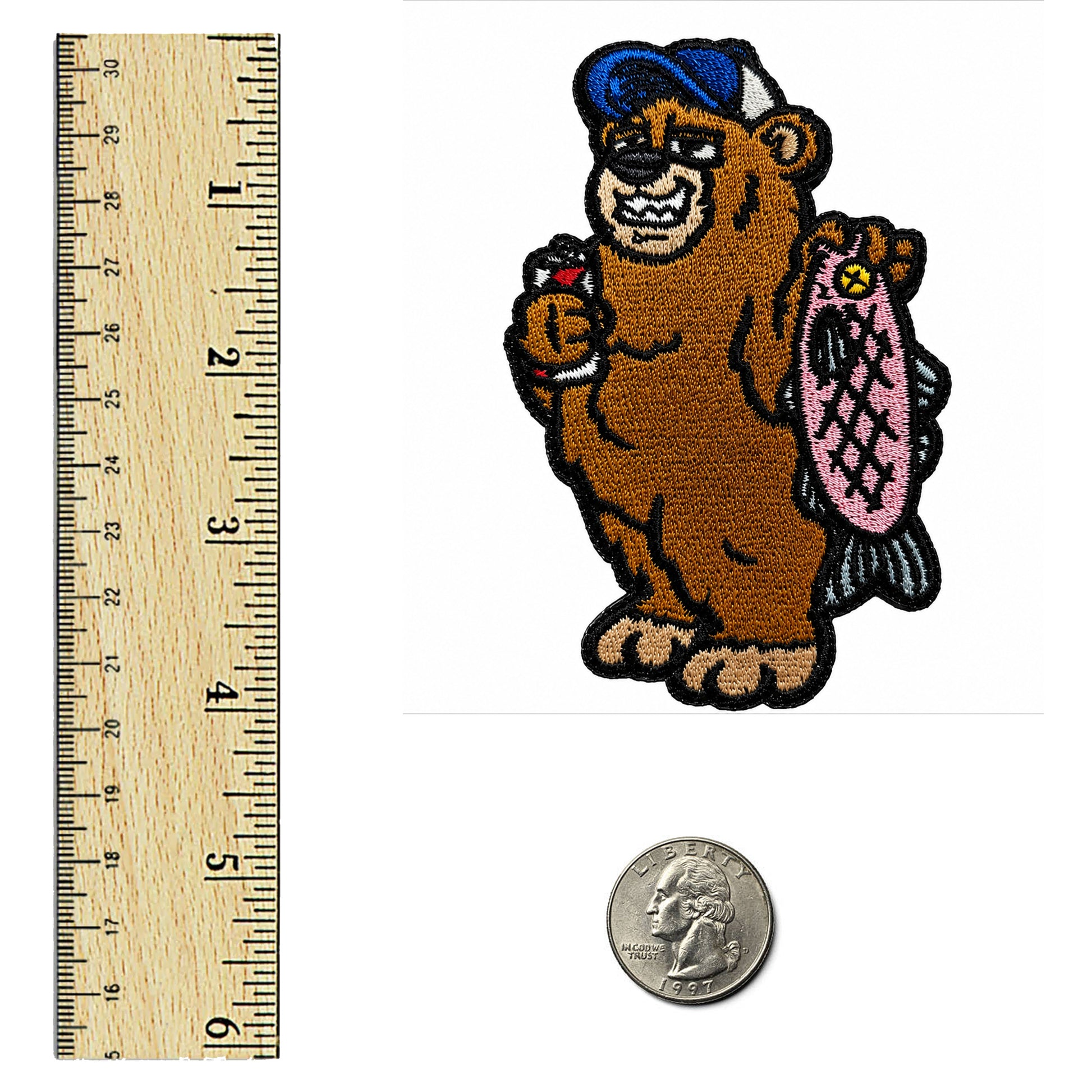 Gone Fishing Bear Patch - Kolorspun Enamel Pins