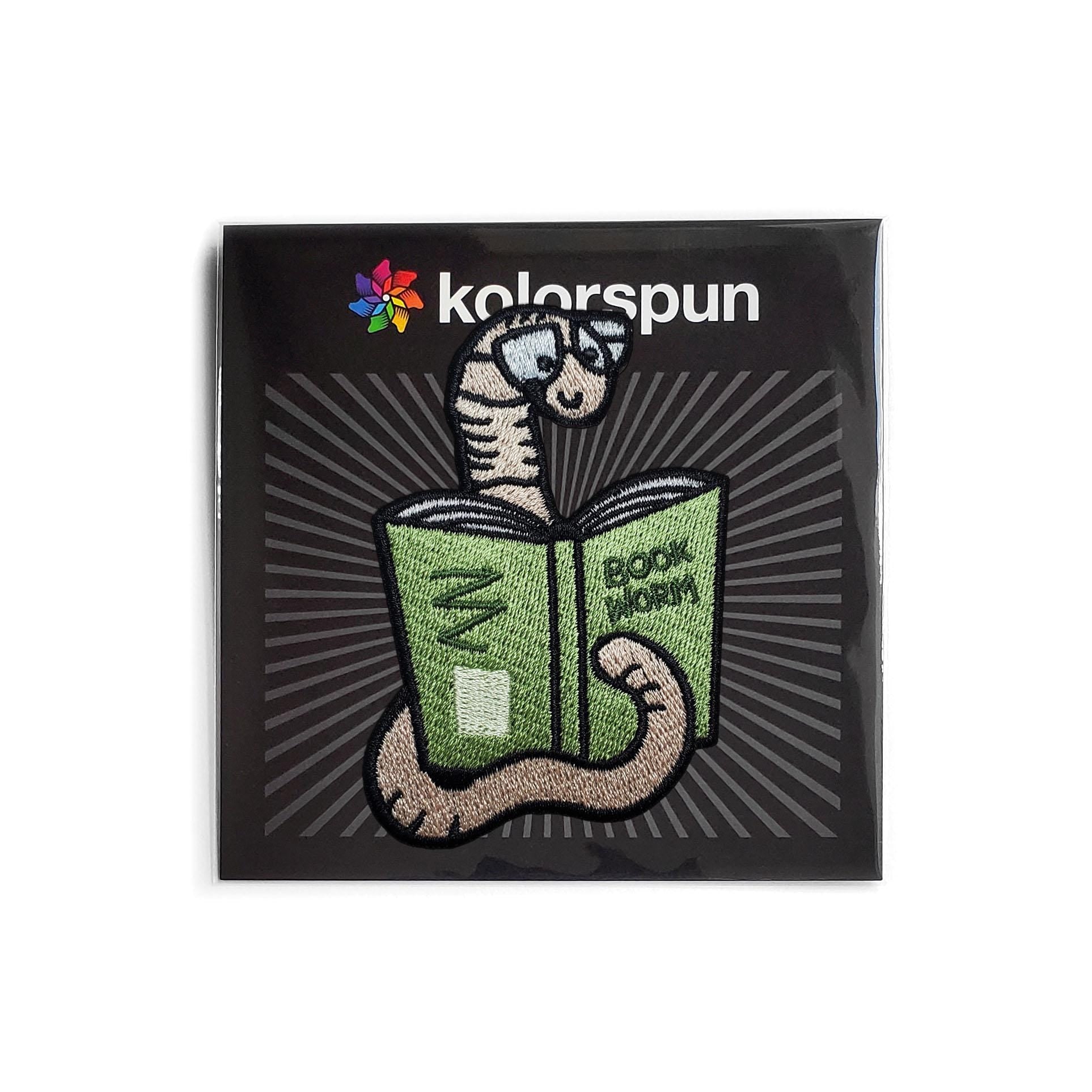 Book Worm Patch - Kolorspun Enamel Pins