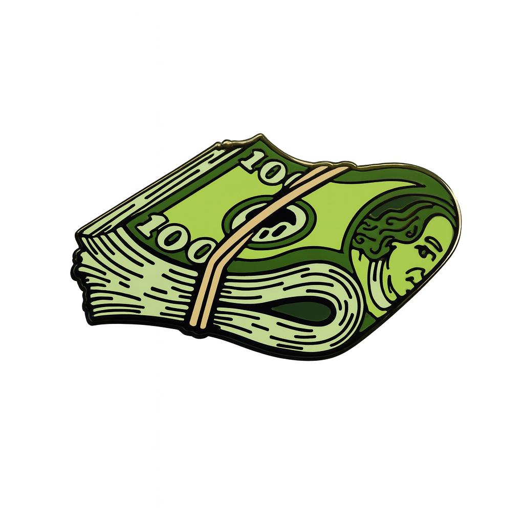 Cash Stack Pin - Kolorspun Enamel Pins