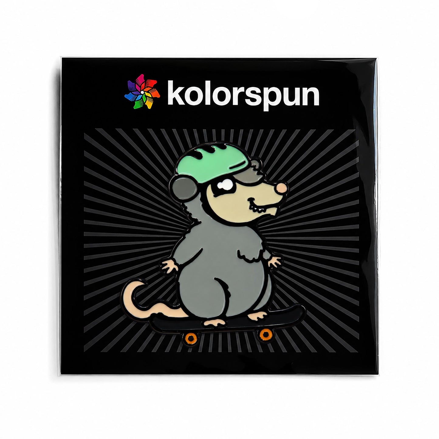 Skateboard Possum Hard Enamel Pin - Kolorspun Enamel Pins