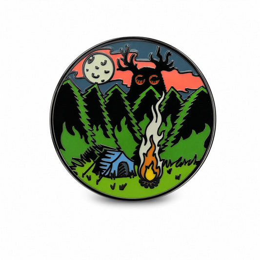 Cryptid Camping Hard Enamel Pin - Kolorspun Enamel Pins