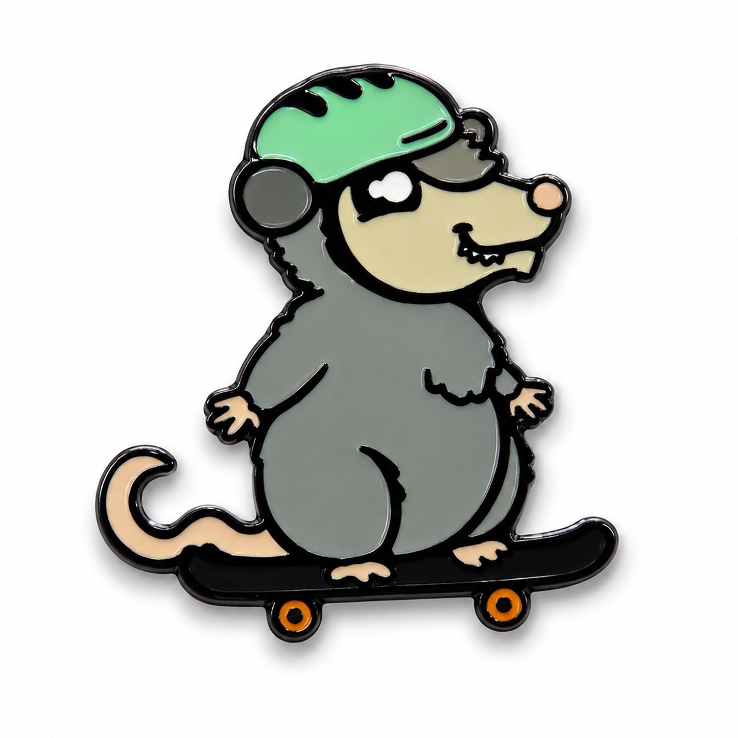 Skateboard Possum Hard Enamel Pin - Kolorspun Enamel Pins