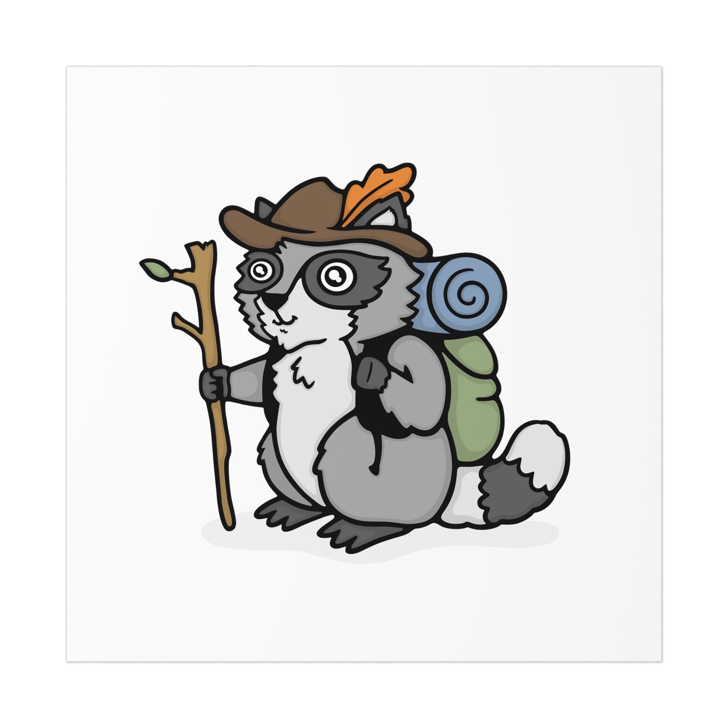 Hiking Raccoon Print - Kolorspun Enamel Pins