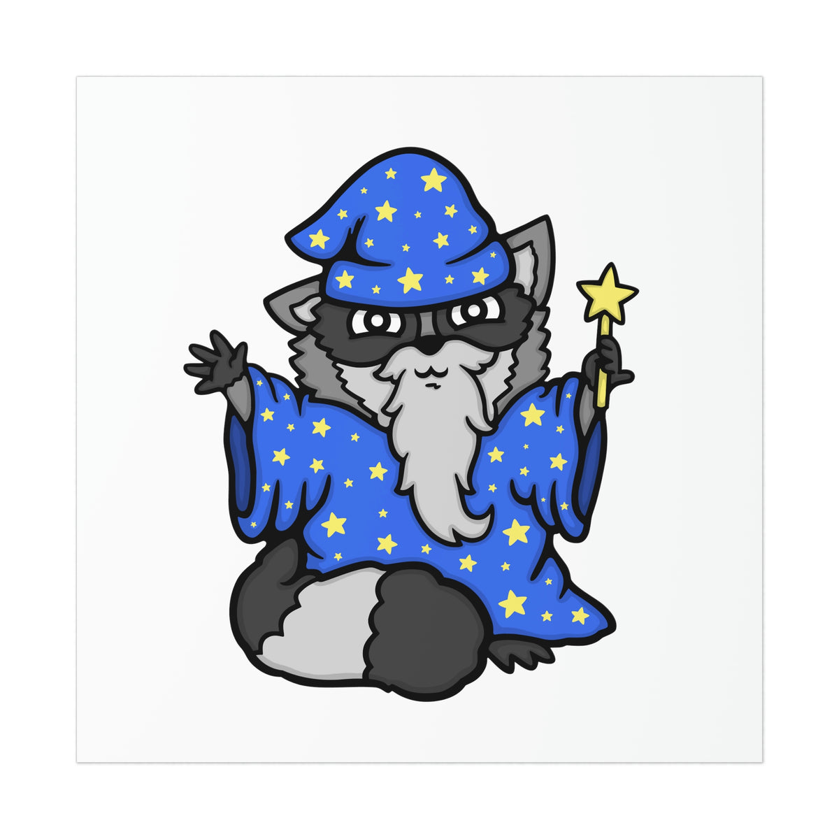 Wise Racoon Wizard Raccoon Print – Kolorspun