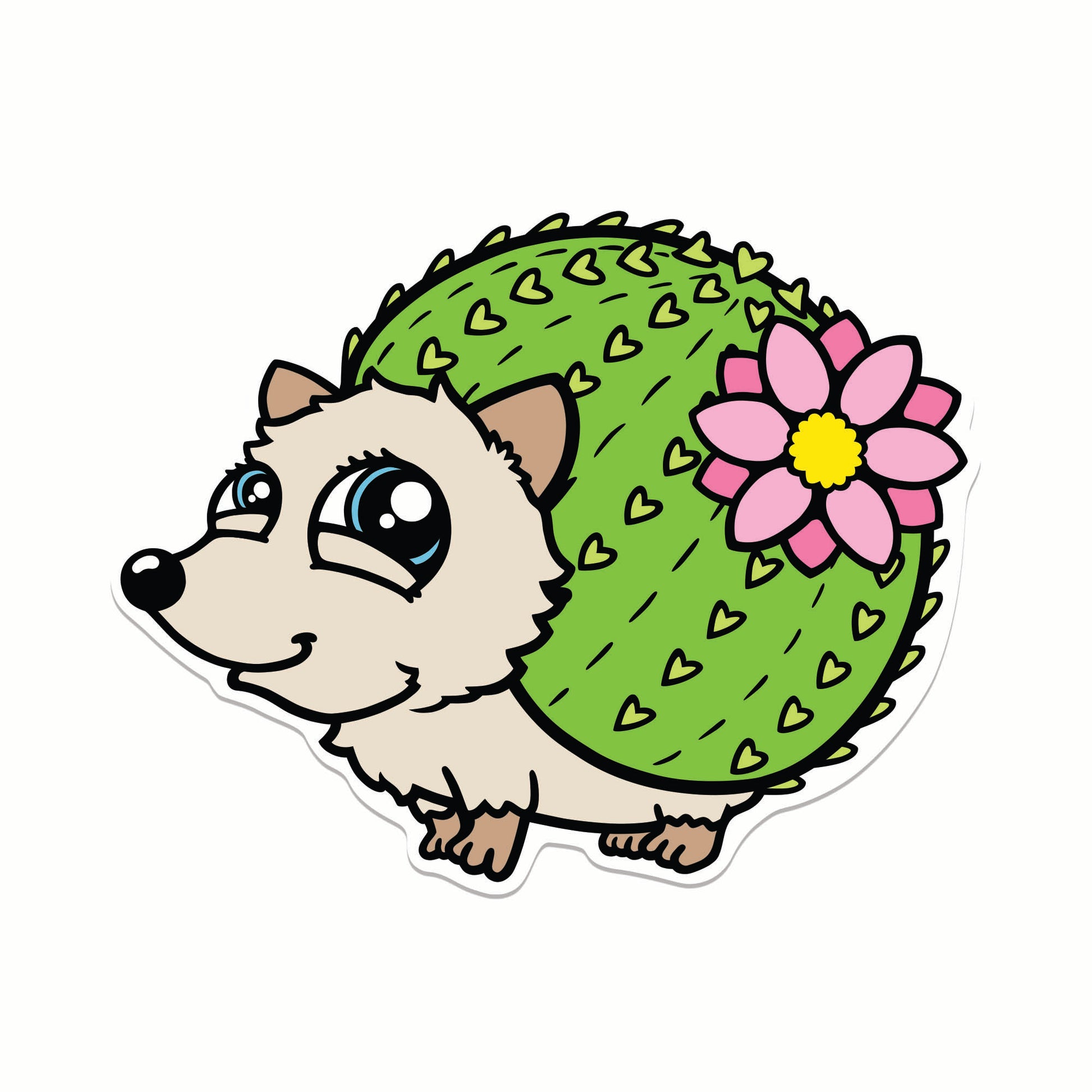 Cactus Hedgehog Sticker - Kolorspun Enamel Pins