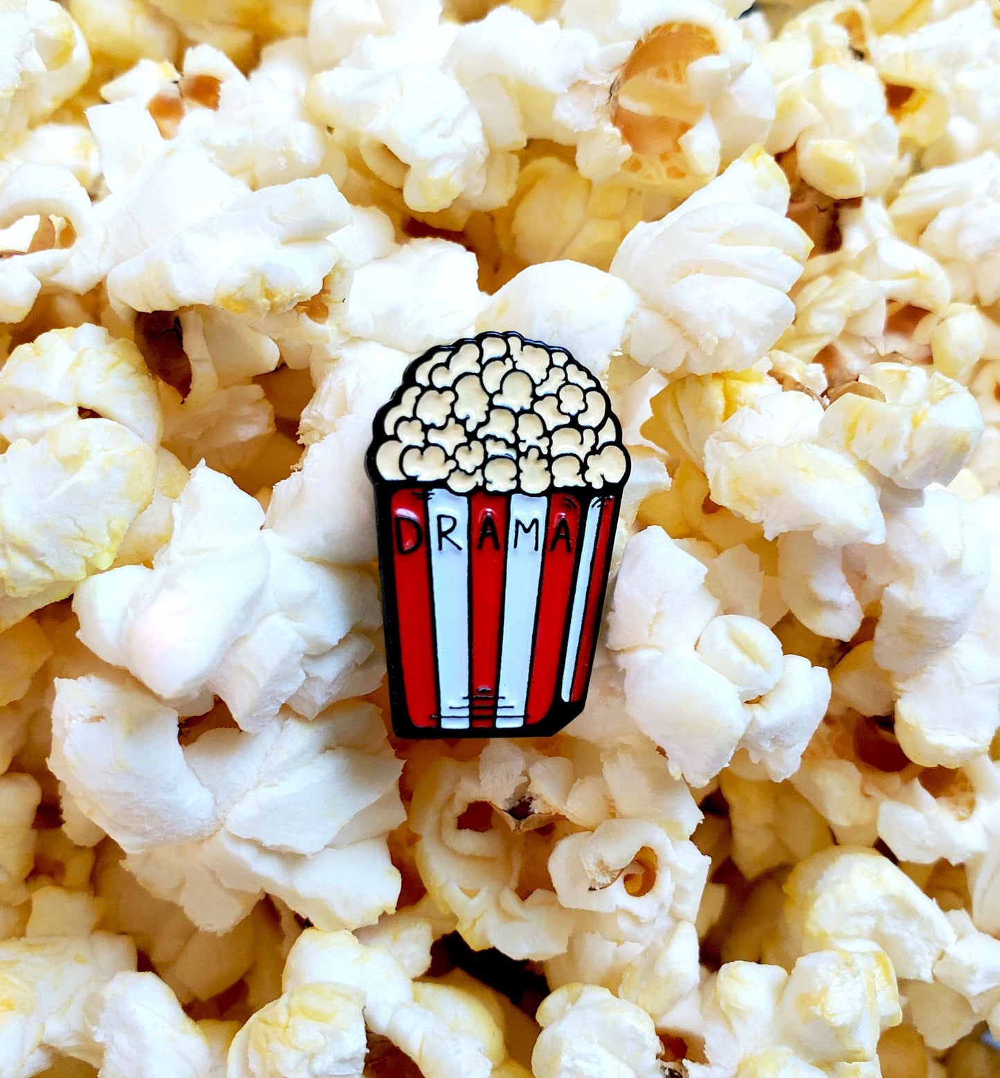 Drama Popcorn Pin - Kolorspun Enamel Pins