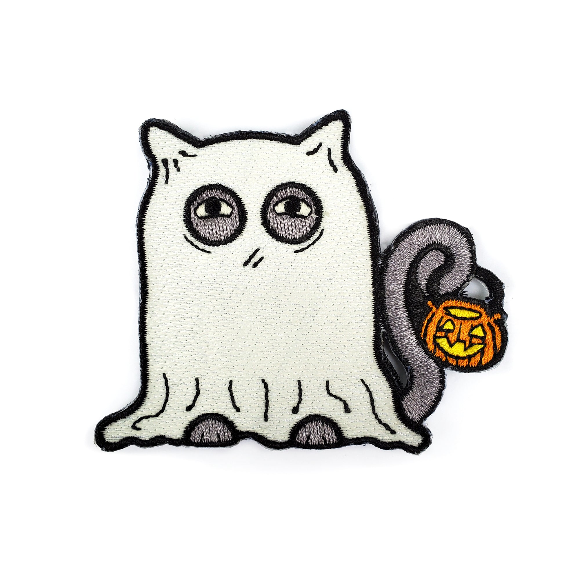 Glowing Ghost Cat Patch - Kolorspun Enamel Pins