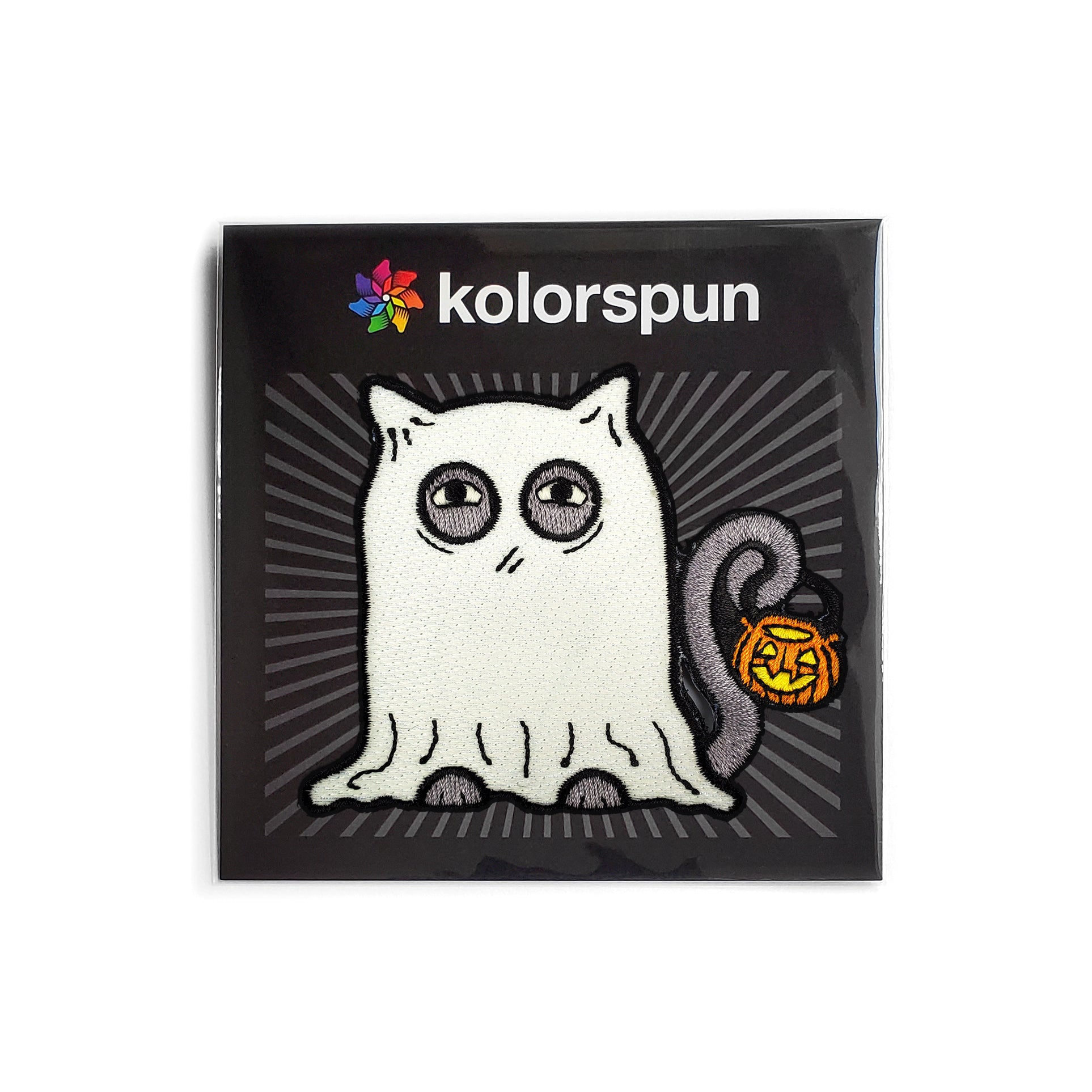 Glowing Ghost Cat Patch - Kolorspun Enamel Pins