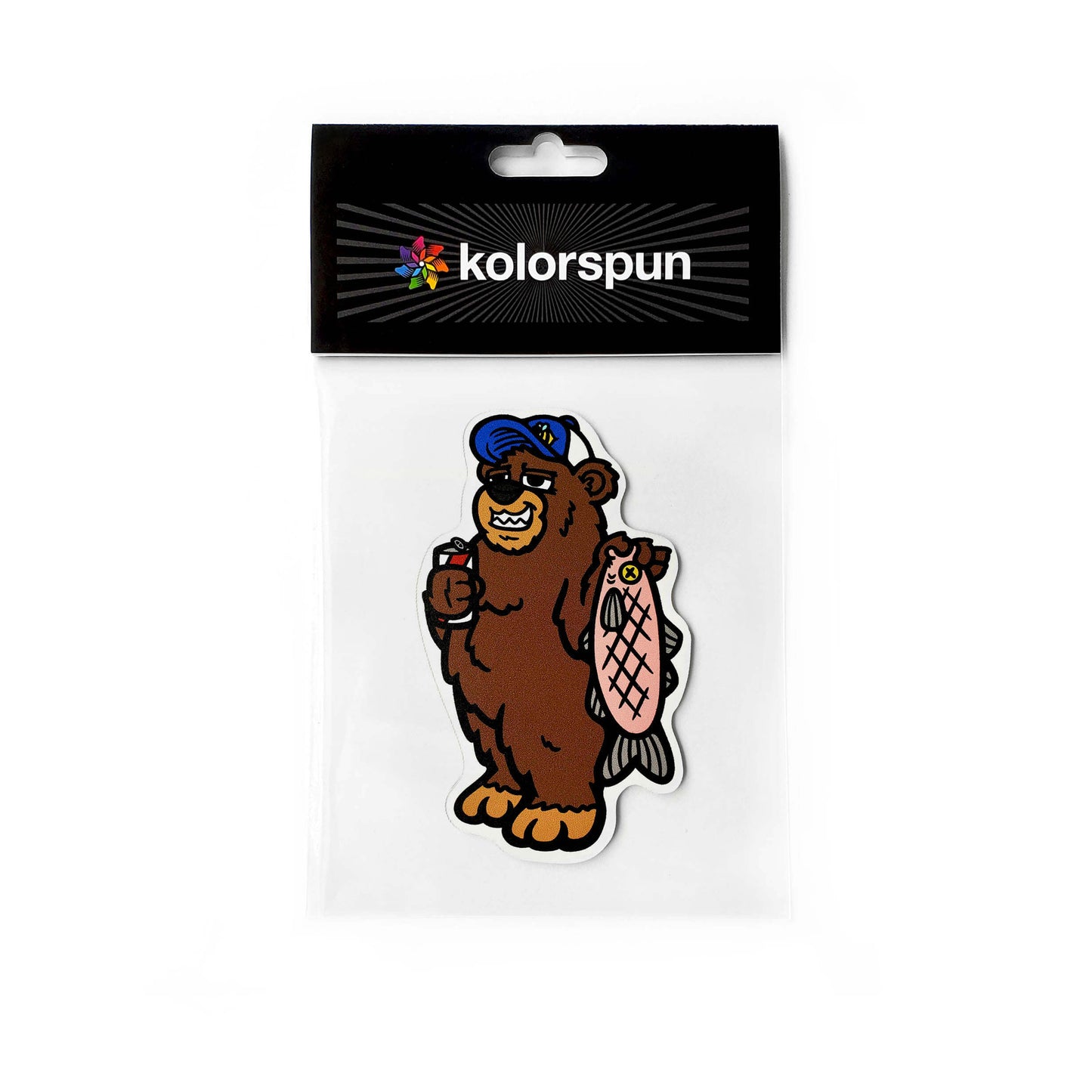 Gone Fishing Bear Magnet - Kolorspun Enamel Pins