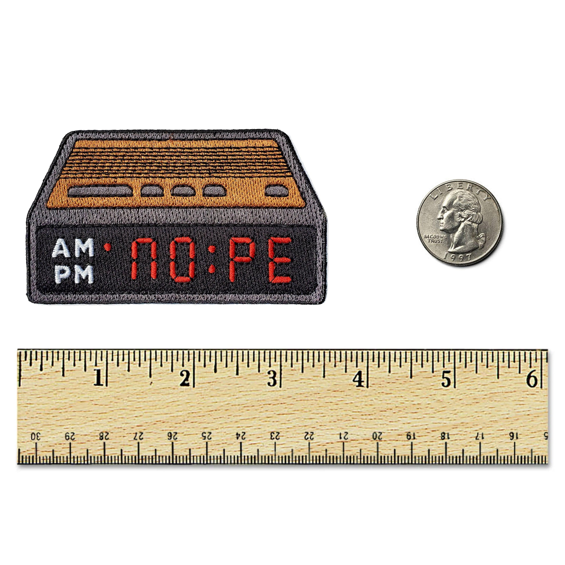 Nope Alarm Clock Patch - Kolorspun Enamel Pins